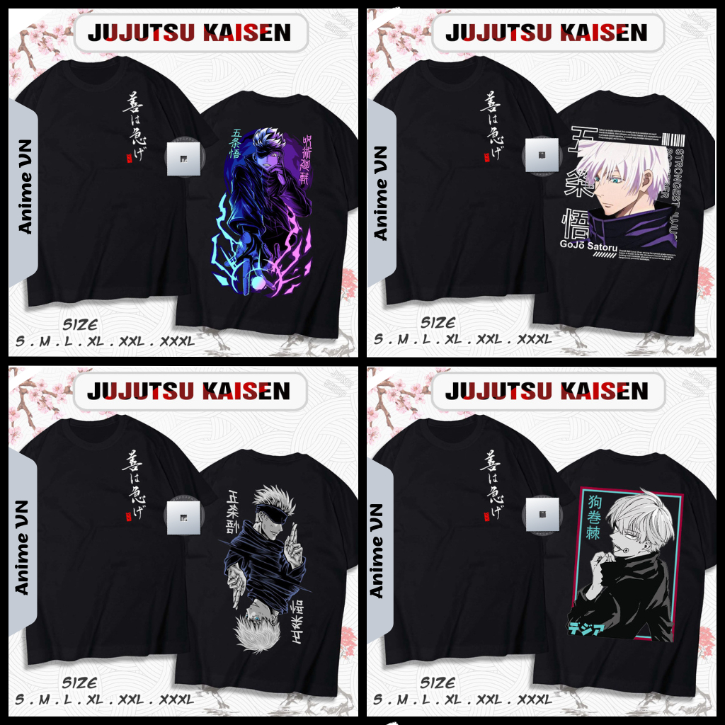 Áo thun Jujutsu Kaisen - BST Áo Anime in hình Gojo mới nhất cực ngầu, Áo thun chất thoáng mát co dãn