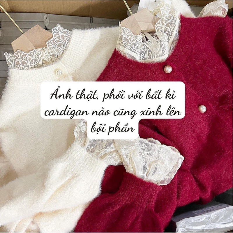 Áo len cadigan lông thỏ mềm mịn hàng QC