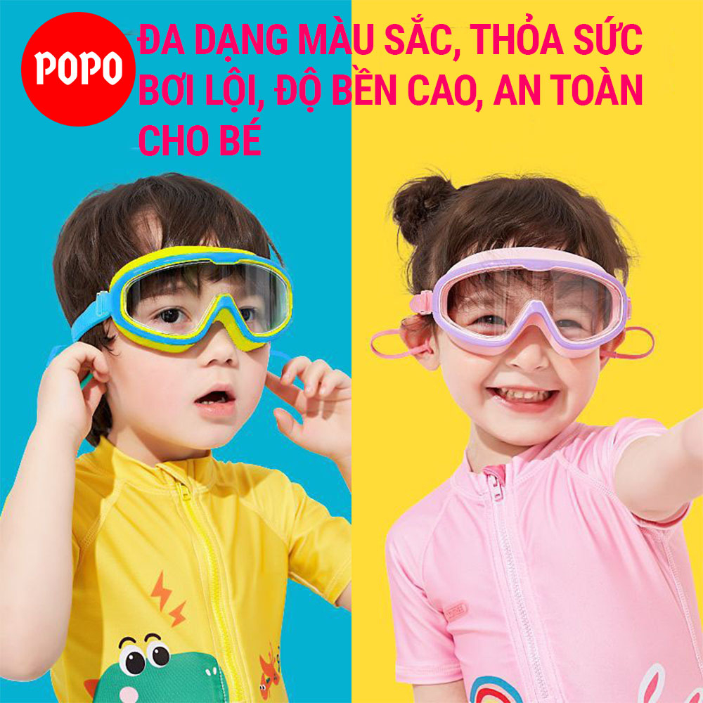 Kính bơi trẻ em mắt trong POPO 361 góc nhìn 180 độ bảo vệ mắt, hạn chế sương mờ ngăn nước tuyệt đối.