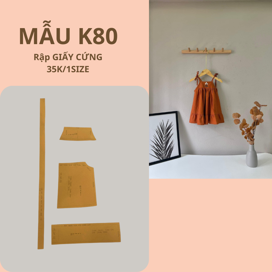 RẬP GIẤY CỨNG CẮT SẴN VÁY BÉ K80