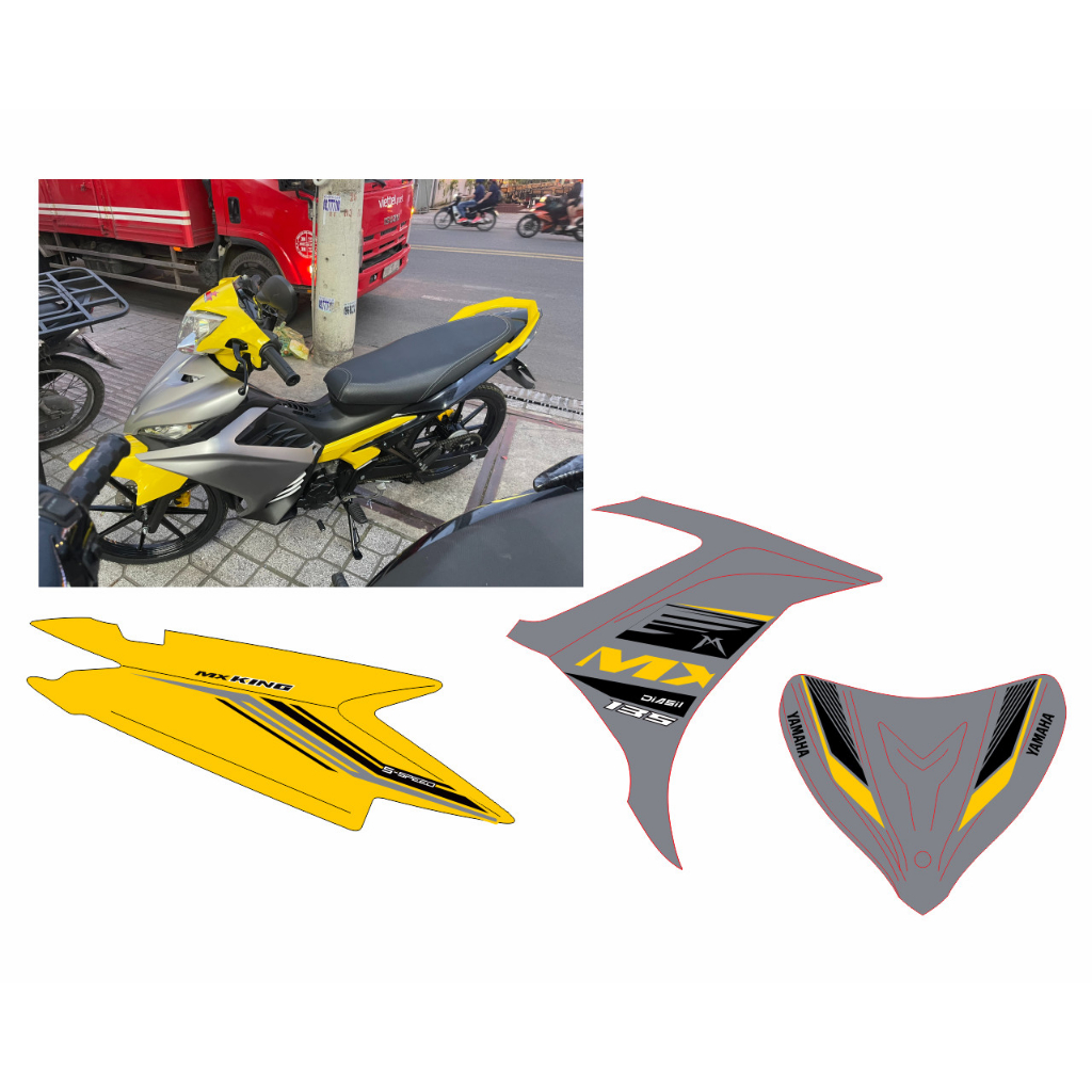 TEM CHẾ MX KING 135 XÁM VÀNG ĐEN 