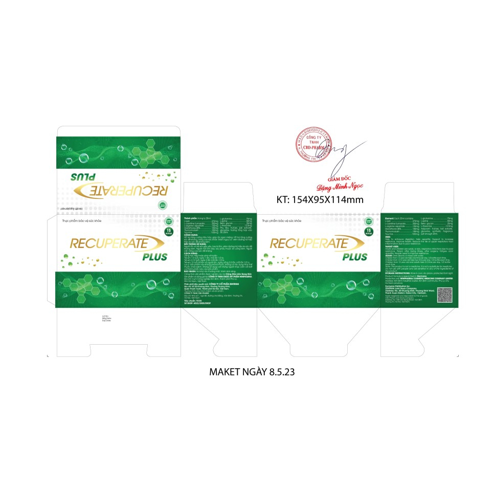 Đạm tươi Recuperate Plus của Đức mẫu mới 2023