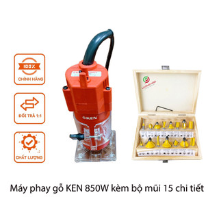 Máy phay gỗ cầm tay - máy soi gỗ ken 850w chính hãng - bảo hành 15 tháng
