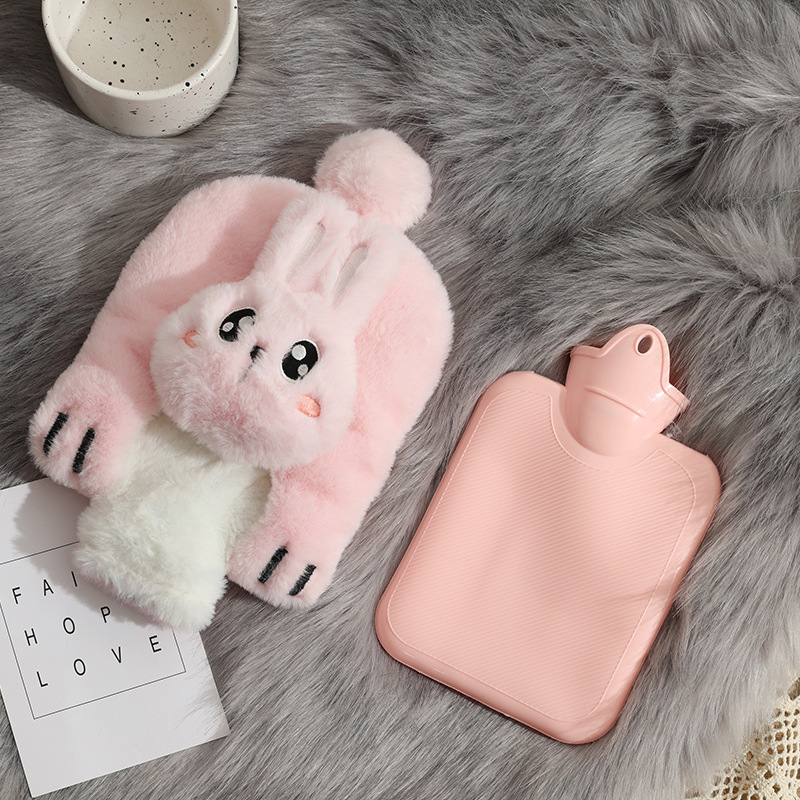 Túi chườm bụng kinh đa năng 500ml có lớp vải nhung bên ngoài/ Có túi giữ ấm tay