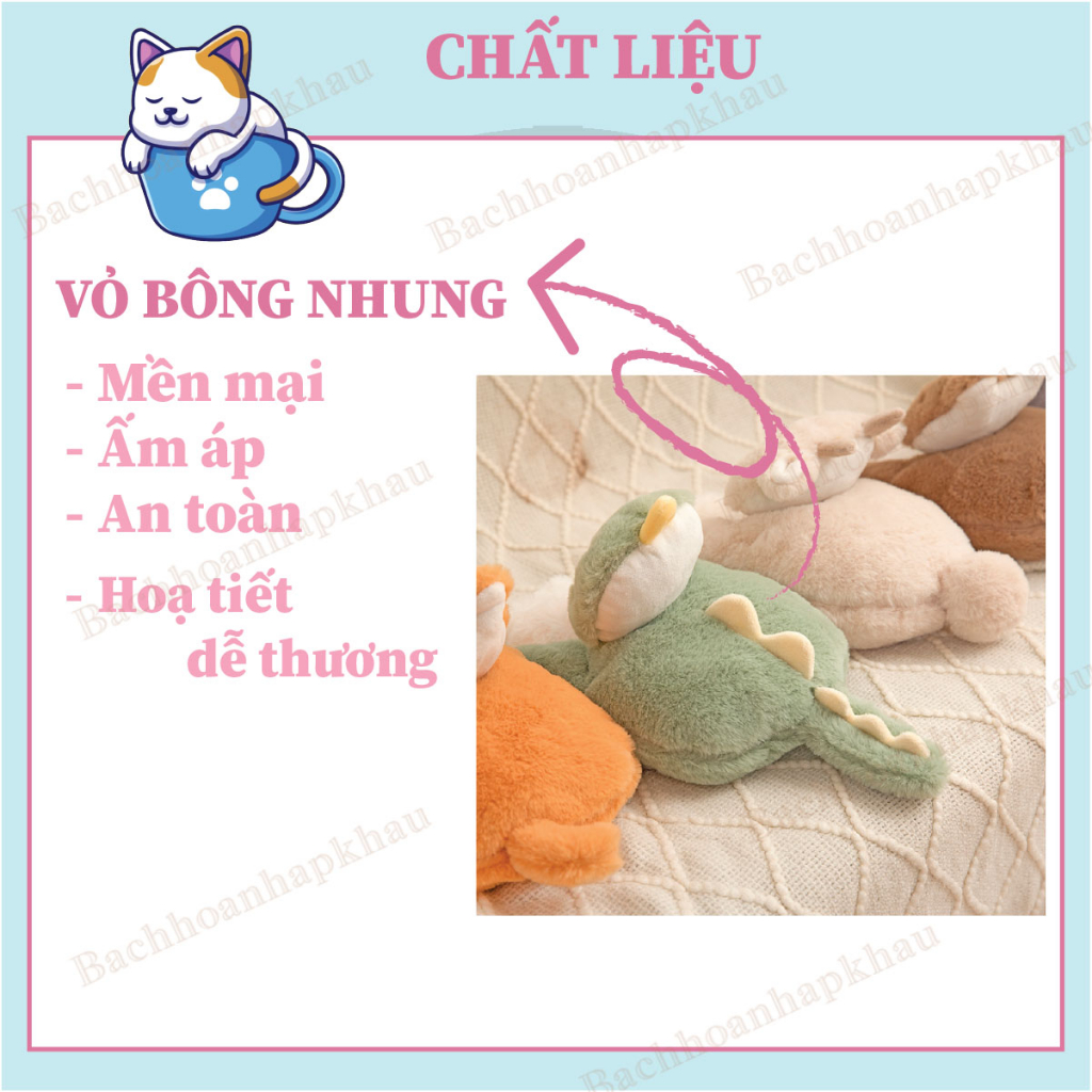 Túi chườm bụng kinh đa năng 500ml có lớp vải nhung bên ngoài/ Có túi giữ ấm tay