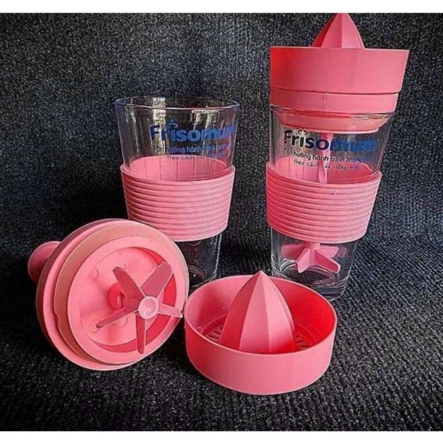 Cốc Vắt Cam Thuỷ Tinh Kèm Nghiền Hoa Quả 3 in 1, Ly Vắt Cam Đa Năng