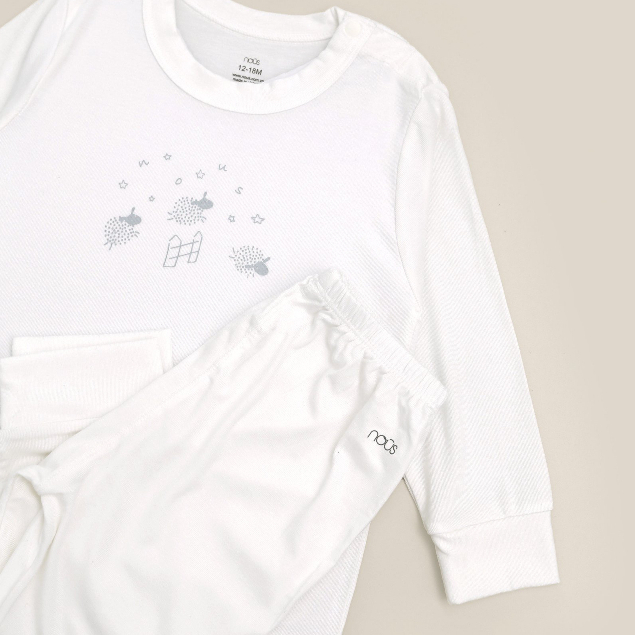 Bộ quần áo dài tay Nous cài vai cho bé 6m - 24m