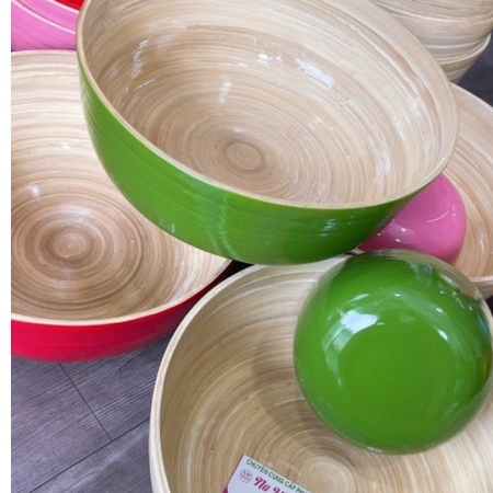 Bát ngâm tay, ngâm chân gỗ tre tự nhiên , hồng , xám , trắng , xanh , đỏ , tím , vàng