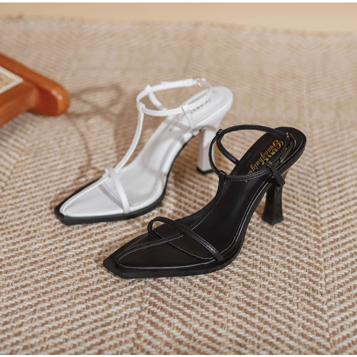 Sandals quai mảnh mũi nhọn ulzzang cao gót thời trang nữ mùa xuân 2023