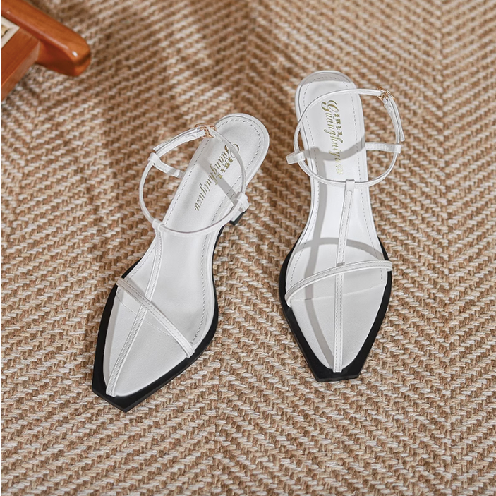 Sandals quai mảnh mũi nhọn ulzzang cao gót thời trang nữ mùa xuân 2023