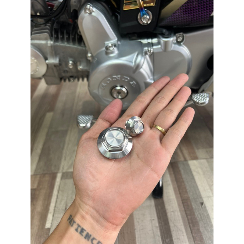 Combo mâm lửa - nắp nhớt Honda trụ INOX304