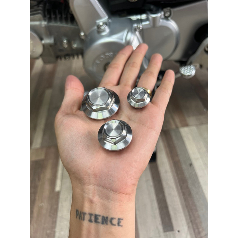 Combo mâm lửa - nắp nhớt Honda trụ INOX304