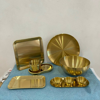 Khay ovan inox mạ vàng 9*23cm( khay spa)