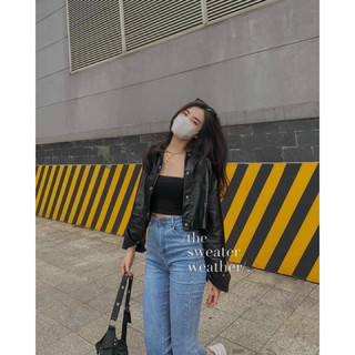 Áo khoác da croptop TTA966
