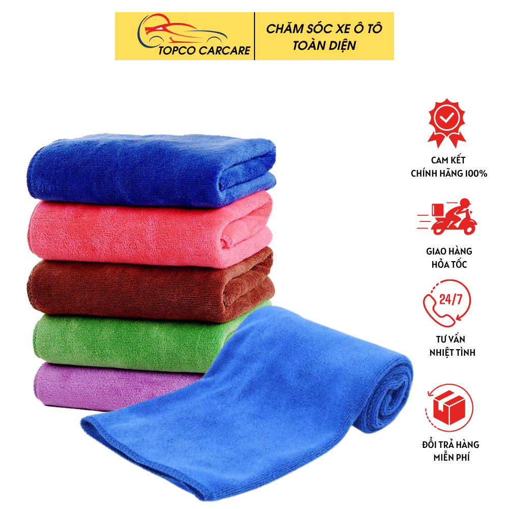 Khăn lau xe đa năng siêu thấm cực dày không sổ lông chuyên dụng dành cho ô tô nhà bếp bàn kính xe máy