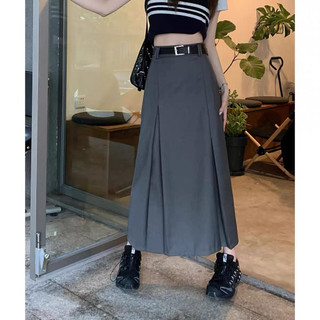 Chân váy ulzzang xếp ly dáng dài kèm đai Minihouse