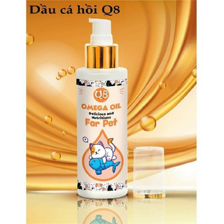 Dầu cá hồi Q8 cho thú cưng dưỡng lông giảm rụng lông chai 150ml