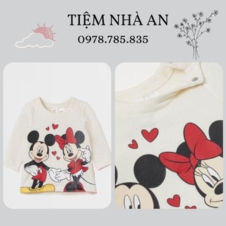 Áo nỉ mickey hm bé gái , áo dài tay xuất dư h.m cho bé