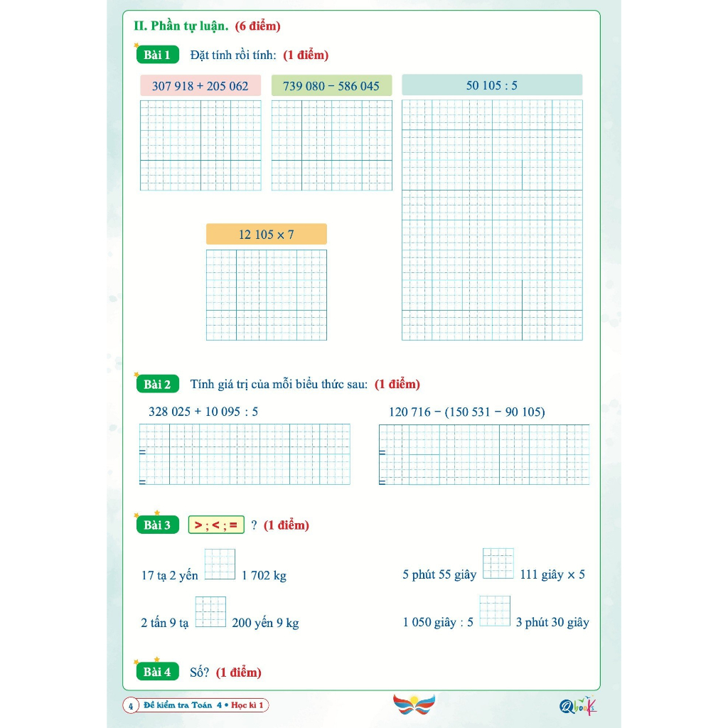Sách - Combo Bài Tập Tuần và Đề Kiểm Tra Toán và Tiếng Việt lớp 4 - Cánh diều - Học Kì 1 (4 cuốn) Sanbooks