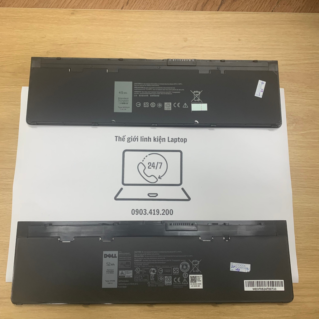 Pin laptop Dell Latitude 12 7000 E7240 E7250 – E7240 WD52H  – 4 CELL
