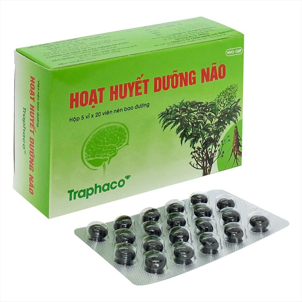 Hoạt huyết dưỡng não hộp 100 viên giúp tăng tuần não giảm đau đầu, hoa mắt, chóng mặt, mất ngủ, mất thăng bằng