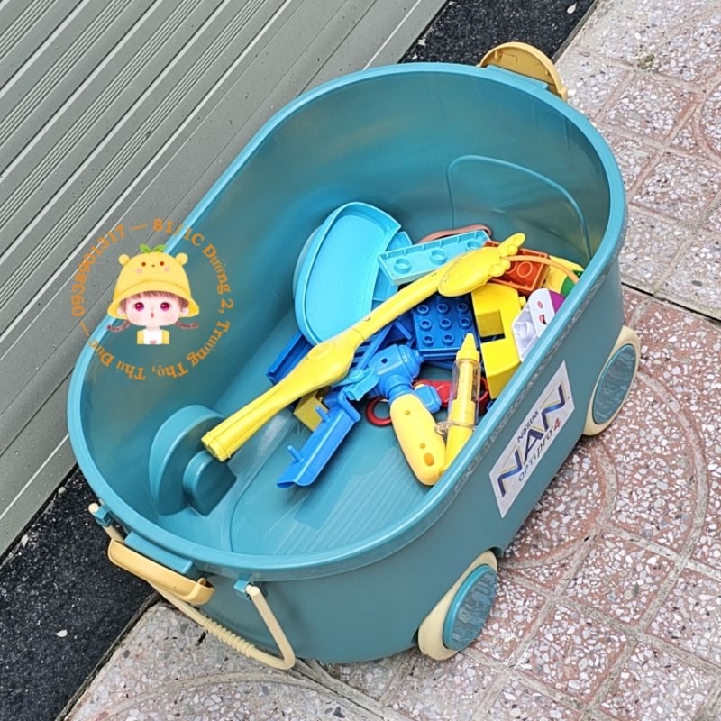 Thùng đựng đồ chơi có bánh xe