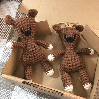 Móc khoá gấu teddy bằng len cute