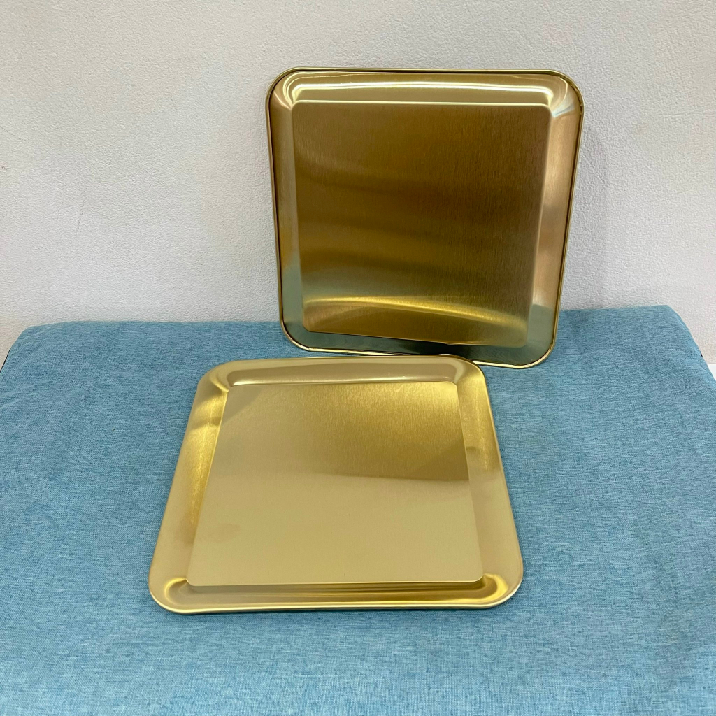 Khay vuông inox mạ vàng spa ( 23* 23cm)
