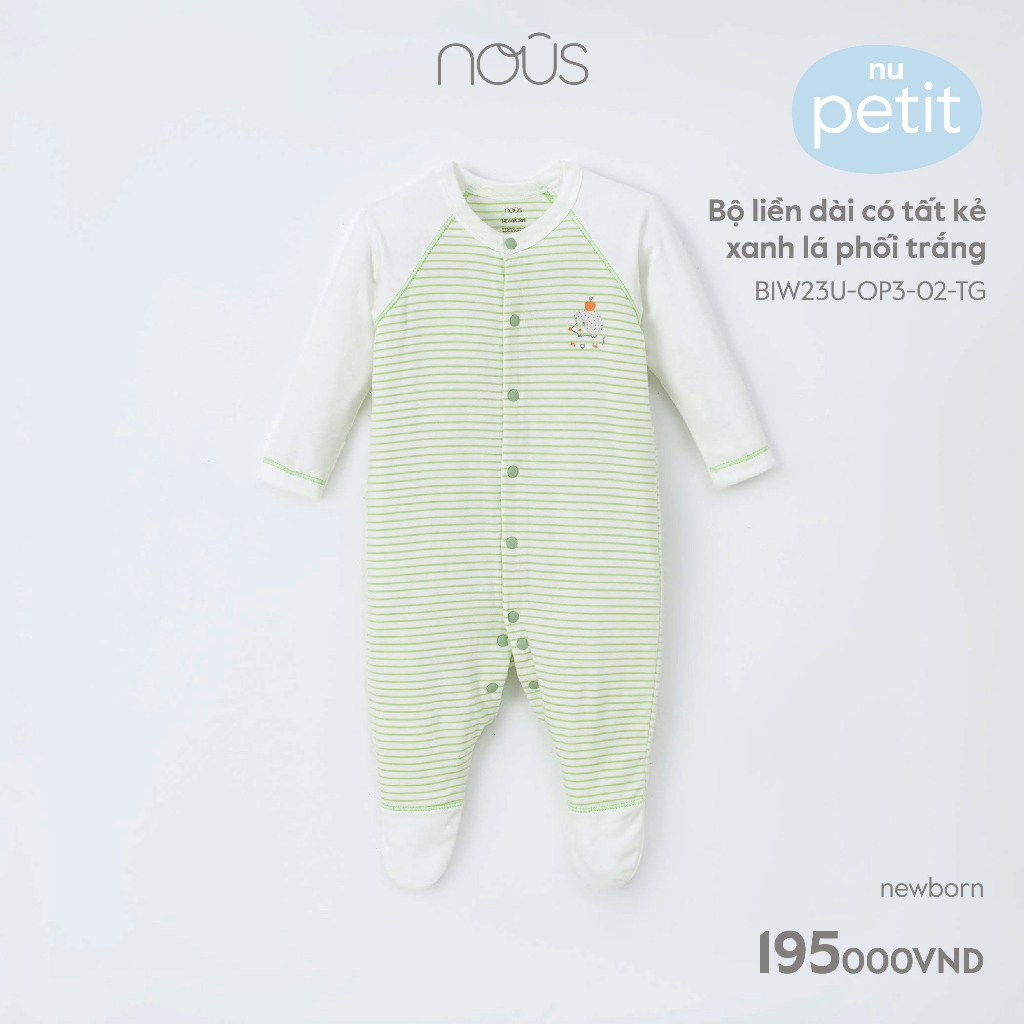 Bộ bodysuit cài thẳng cho bé sơ sinh Nous petit
