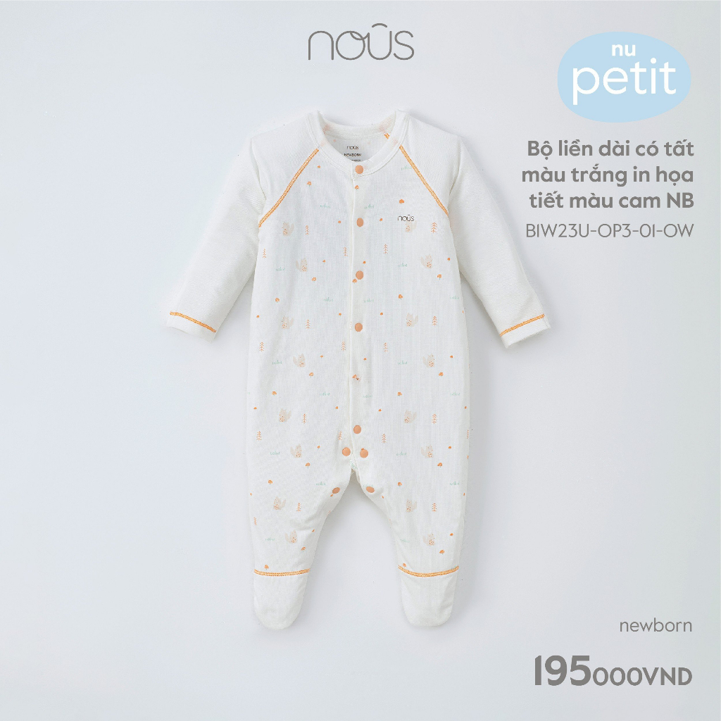 Bộ bodysuit cài thẳng cho bé sơ sinh Nous petit