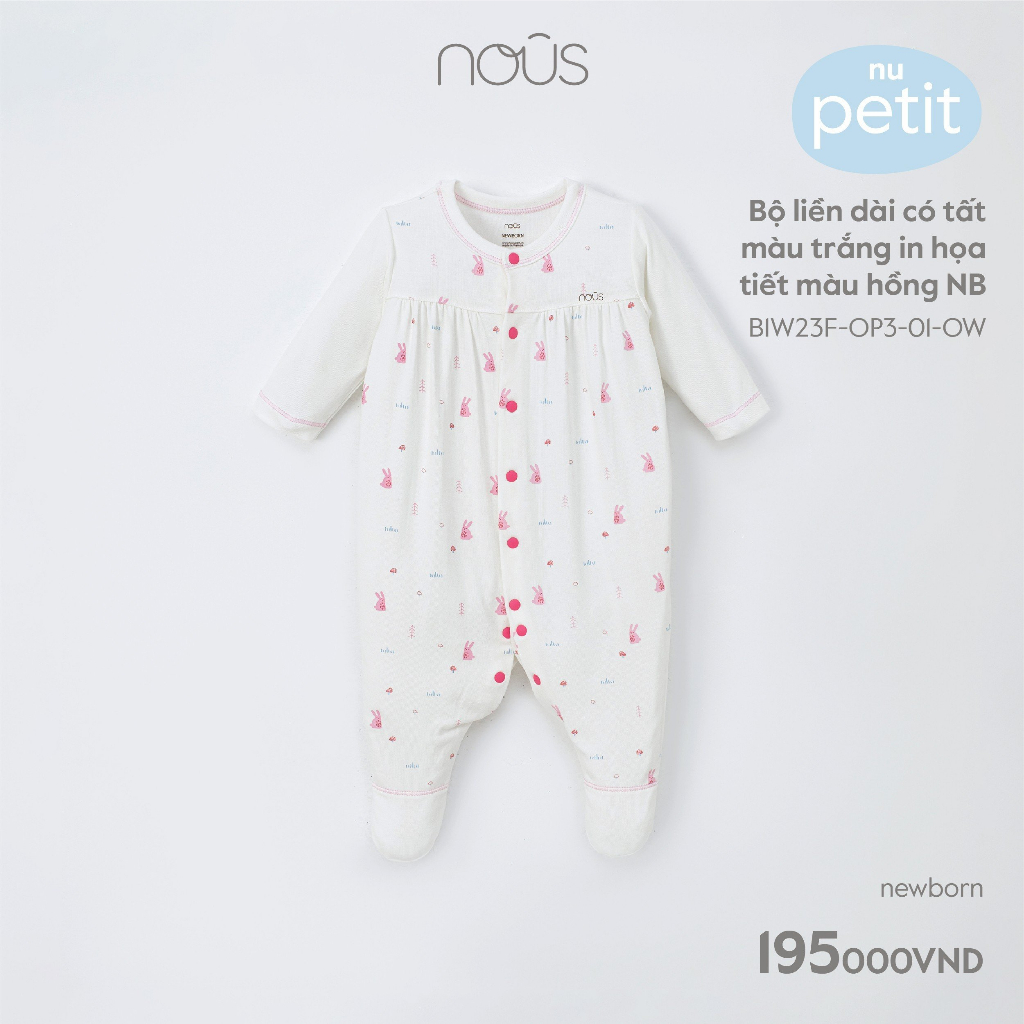 Bộ bodysuit cài thẳng cho bé sơ sinh Nous petit