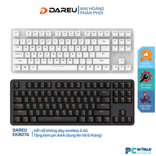 Bàn phím cơ không dây DAREU EK807G wireless 2.4GHz switch Blue/ Brown/ Red D switch | màu đen / trắng