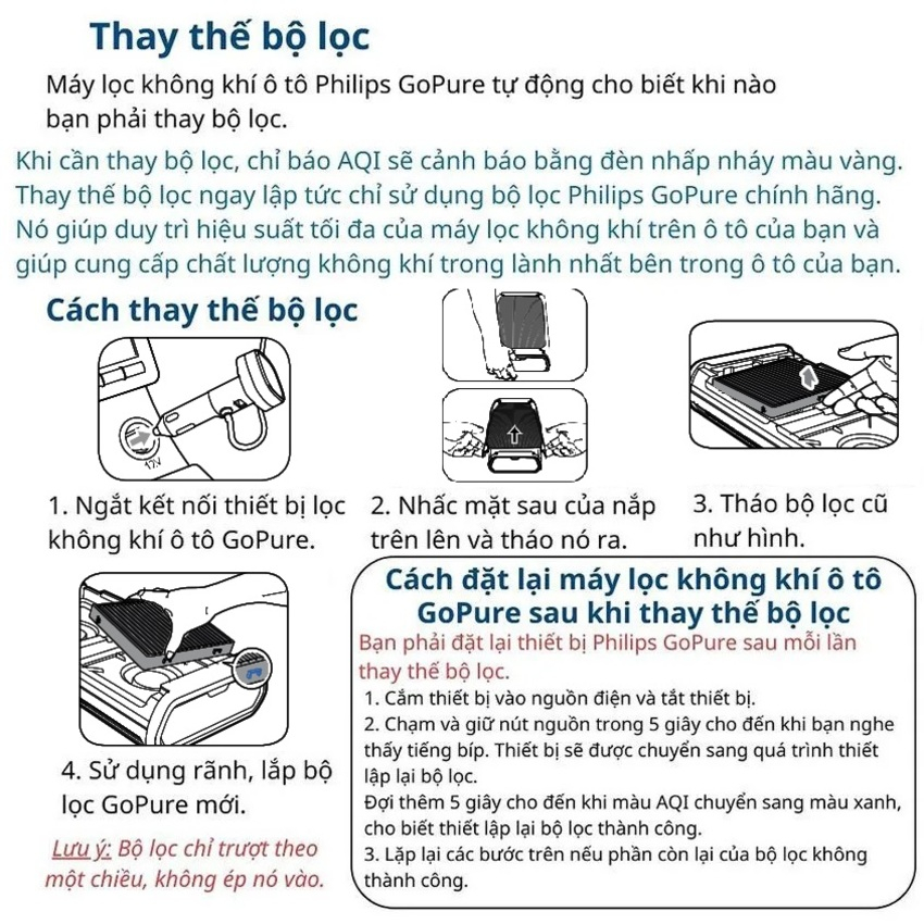 Máy lọc không khí trên xe ô tô cao cấp Philips GP9301 - HÀNG CHÍNH HÃNG