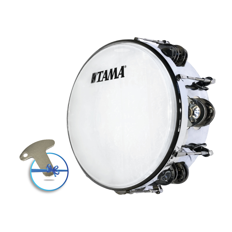 Trống lắc tay, Lục lạc gõ bo, Tunable Tambourine - Tama TMT-10 (TMT10) - Màu trắng gạo (W1)