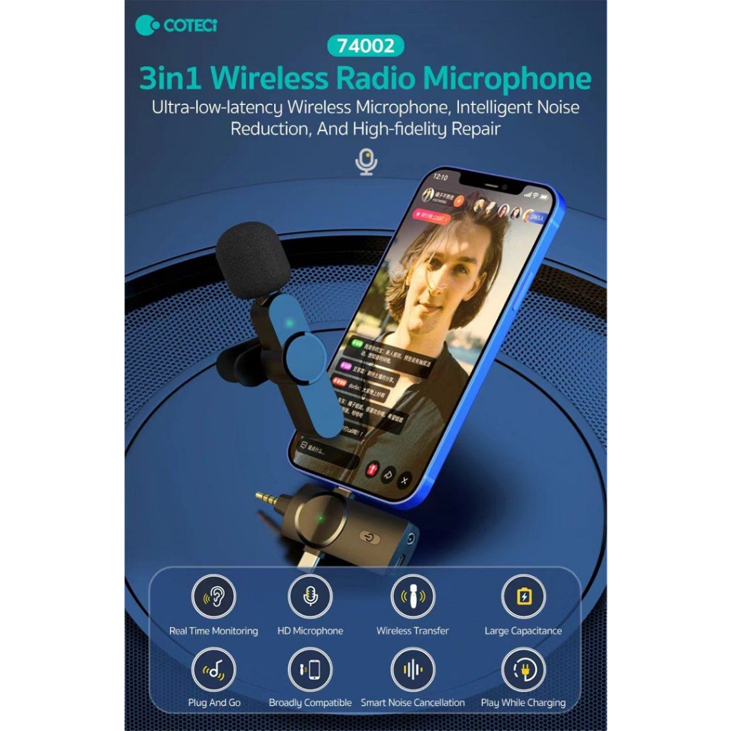 Micro Thu Âm Lightning COTECi Cài Áo 74003 74006 74007 Nghe Cực Rõ Nét Hàng Chính Hãng COTECi