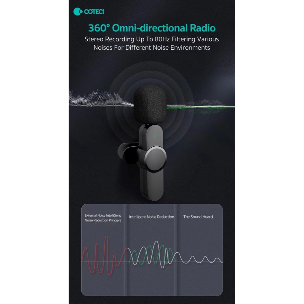 Micro Thu Âm Lightning COTECi Cài Áo 74003 74006 74007 Nghe Cực Rõ Nét Hàng Chính Hãng COTECi
