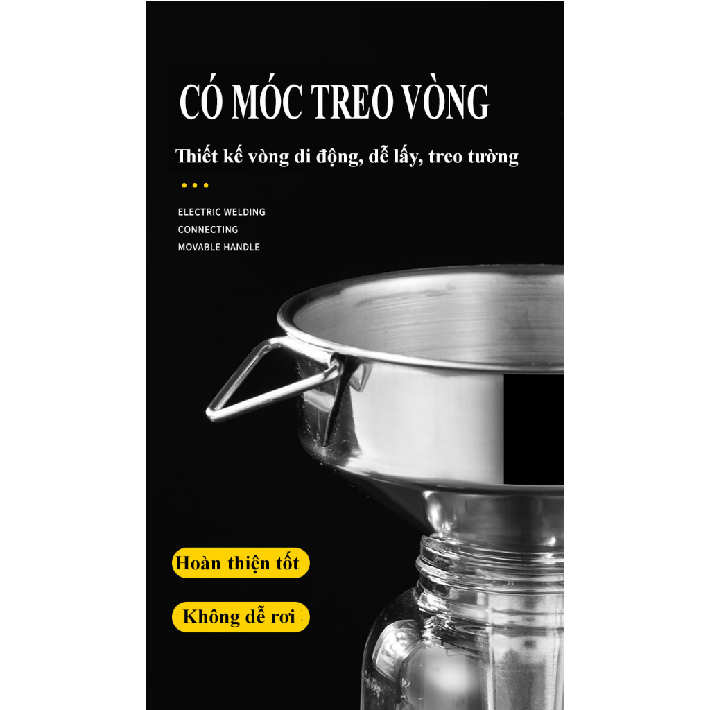 Phễu rót chiết chất rượu/ Dầu/ Mật Ong/ chất lỏng, chất liệu Inox 304 cao cấp - HVL TEA