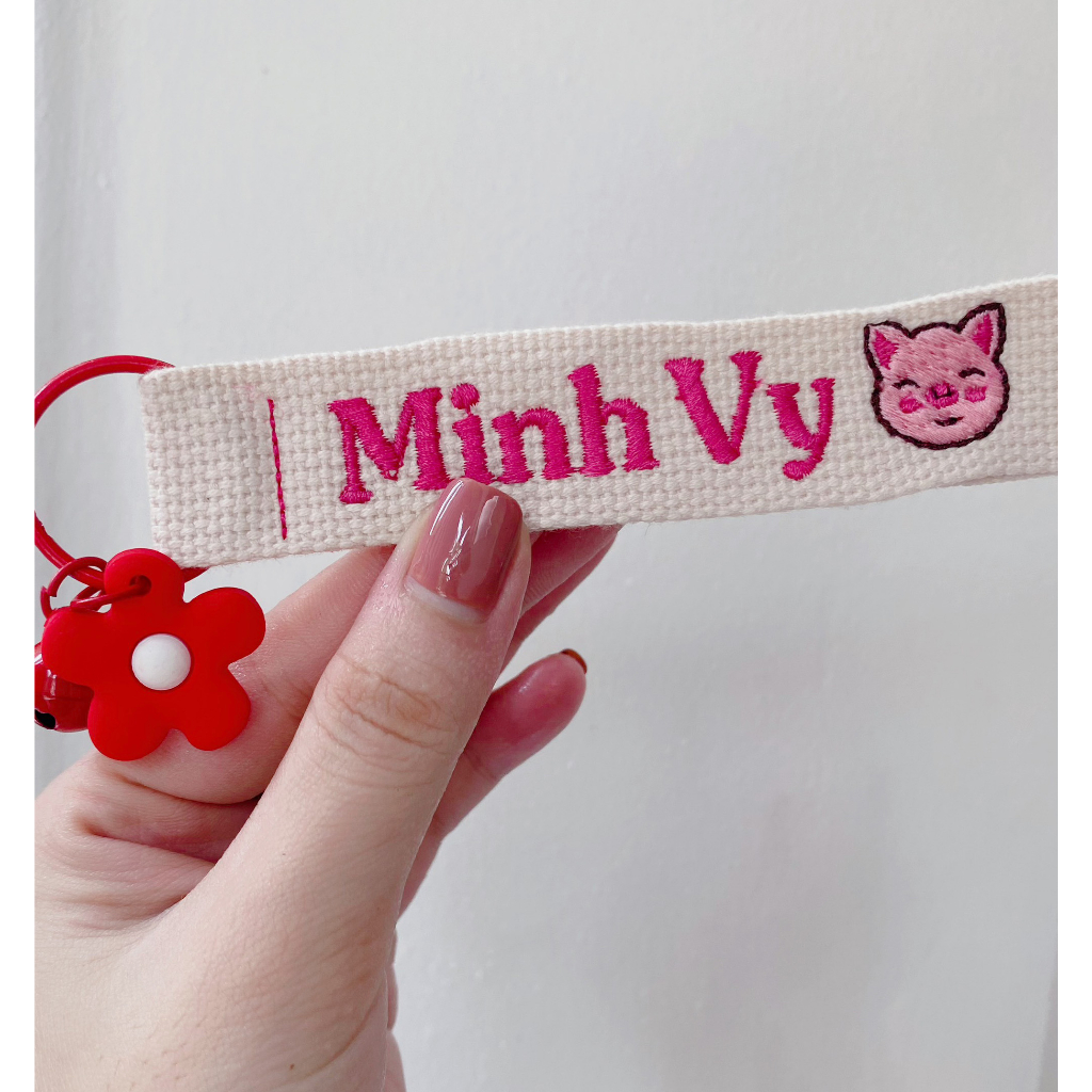 Nametag thêu tên theo yêu cầu, tag treo cặp cho bé