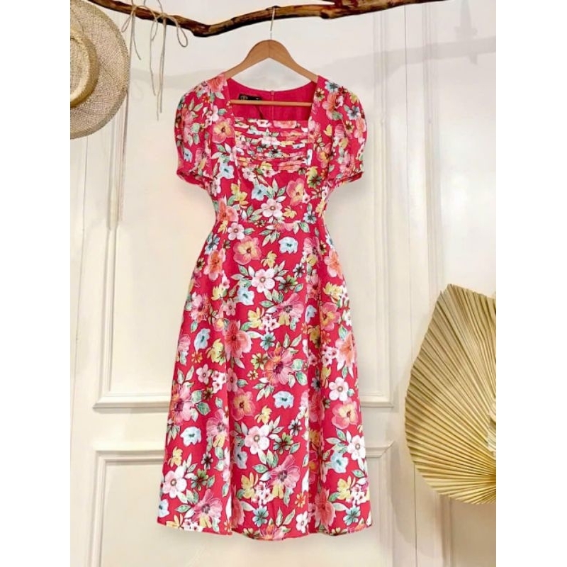 Đầm hoa xếp ly mẫu mới