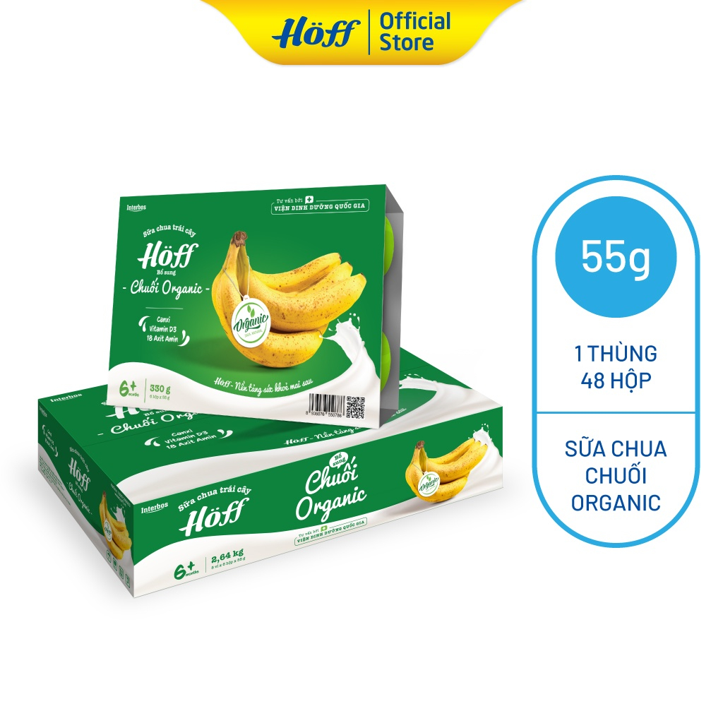 Sữa Chua Hoff Organic Cho Bé Từ 6 Tháng vỉ 6 hộp x 55g