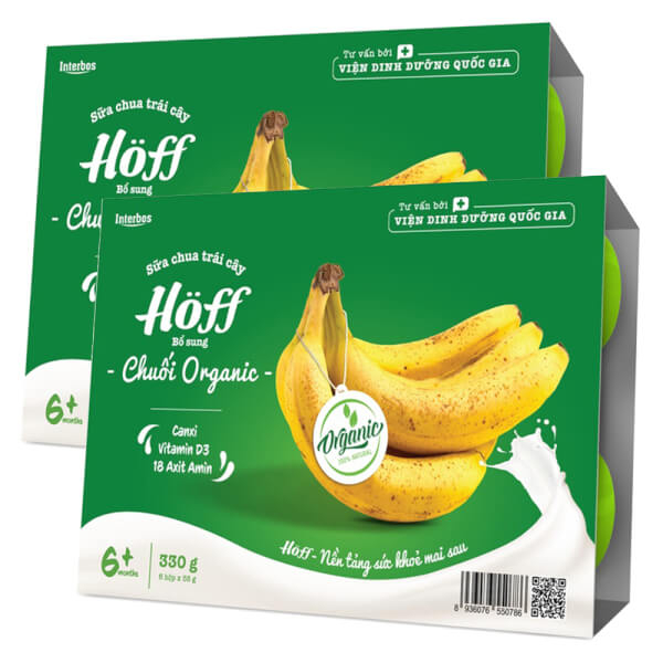 Sữa Chua Hoff Organic Cho Bé Từ 6 Tháng vỉ 6 hộp x 55g
