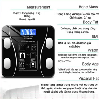 Cân Điện Tử Sạc Tích Điện Kết Nối Bluetooth Phân Tích Chỉ Số Cơ Thể C2