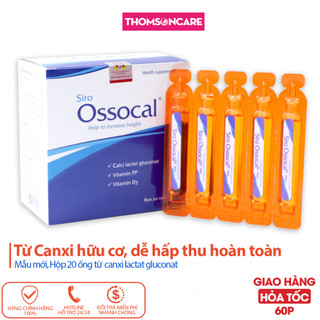 Siro Ossocal - Bổ sung canxi hữu cơ và D3 cho mẹ bầu, sau sinh và trẻ nhỏ, phát triển chiều cao hộp 20 ống
