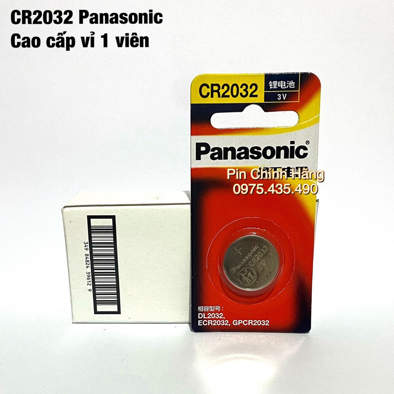 Bộ 5 Pin CR2032 Panasonic Lithium 3V Cao Cấp Vỉ 1 Viên
