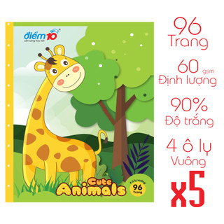 Combo 5 tập học sinh 96 trang thiên long điểm 10 nb-028- 96 trang - 4 ôly vuông