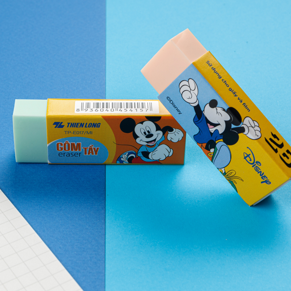 Gôm tẩy xóa chì 2B Thiên Long Điểm 10 nhân vật hoạt hình Disney Micke vui nhộn E-017/MI- phù hợp học sinh, trẻ em