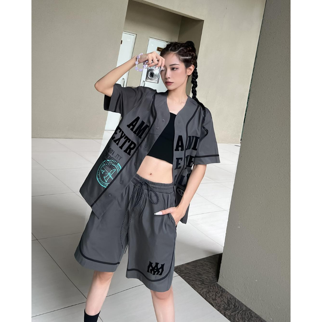 Bộ Bóng chày thể thao Unisex Amand x Bray Unisex Prime League Khaki Set - Grey