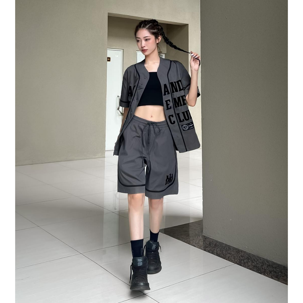 Bộ Bóng chày thể thao Unisex Amand x Bray Unisex Prime League Khaki Set - Grey