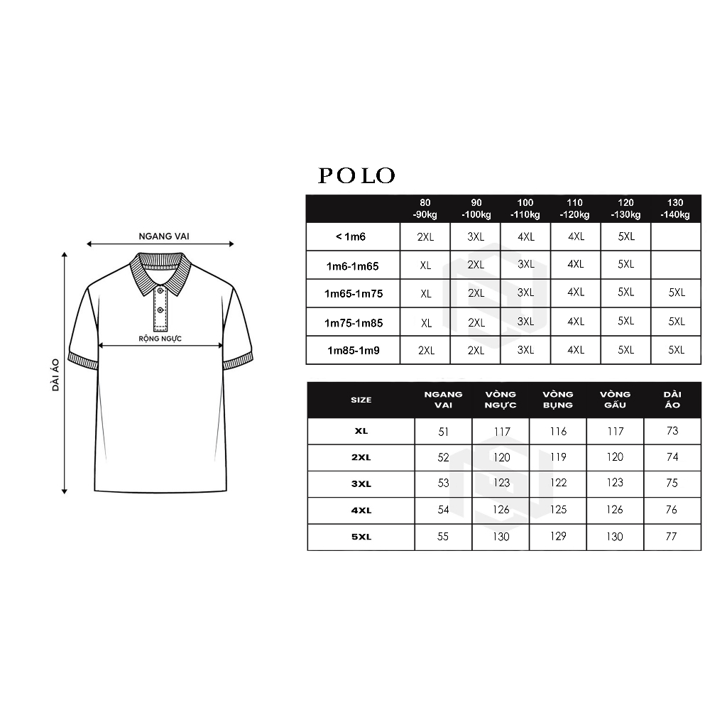 BIGSIZE-NAM 80-140KG POLO ĐEN PHỐI XANH TRẮNG PL009 2BIG NAVY STAR