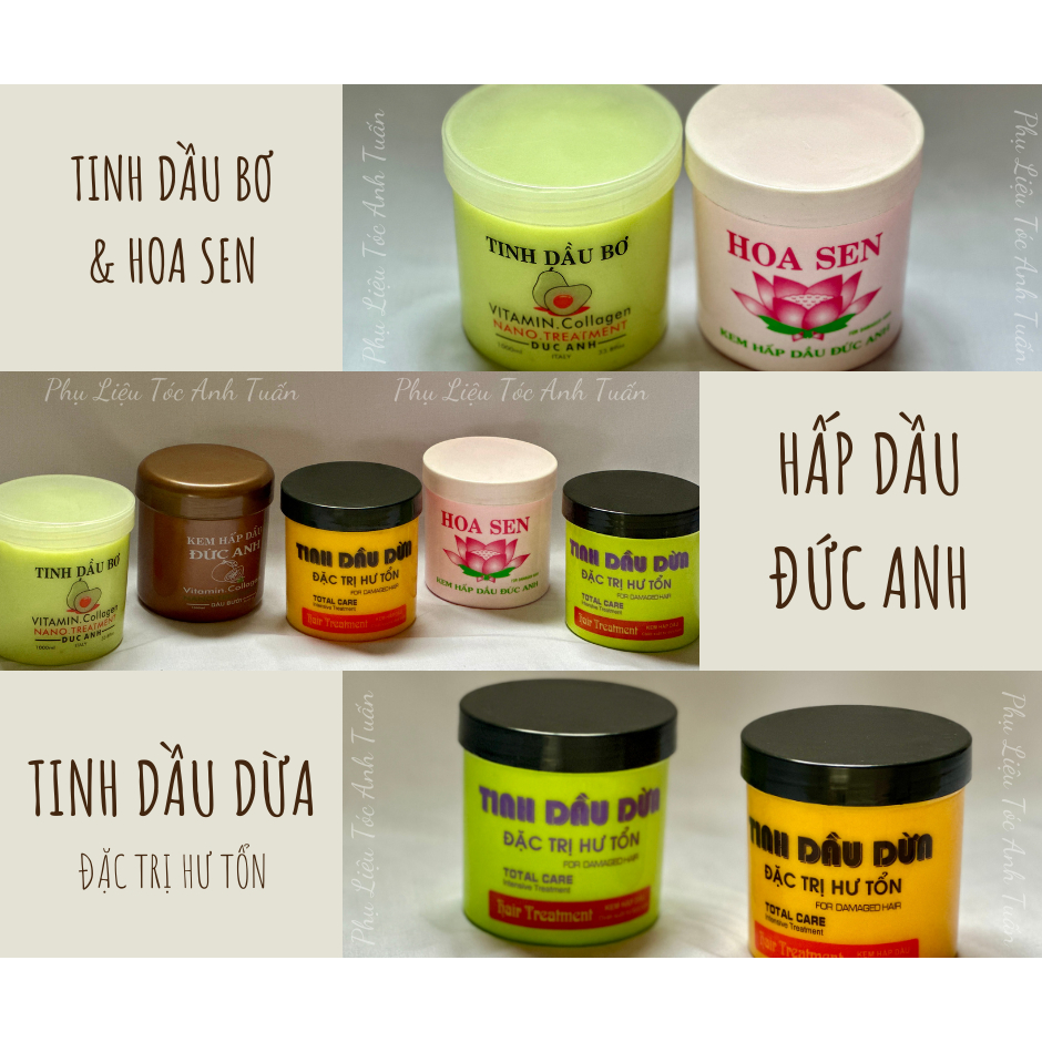 Kem Ủ Tóc - Hấp Dầu Đức Anh Tinh Dầu Dừa / Bơ / Bưởi / Hoa Sen - Sỉ LH Z.A.L.O